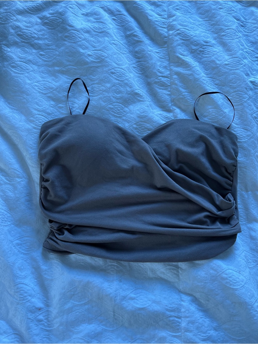Women’s Blanc Strapless Ruched Tube Top  Gray size medium